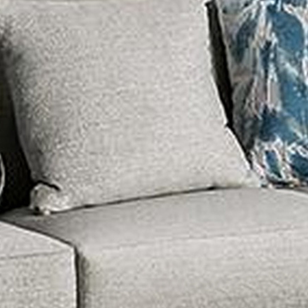 Beni 100 Inch Sofa Rolled Arms 5 Pillows Nailhead Trim Beige Blue By Casagear Home BM311103