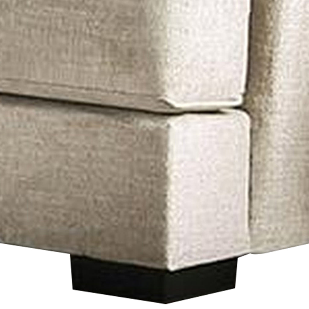 Loy 75 Inch Loveseat 3 Throw Pillows Cushioned Gray Beige Upholstery By Casagear Home BM311106