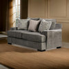 Loy 75 Inch Loveseat 3 Throw Pillows Cushioned Gray Taupe Upholstery By Casagear Home BM311108