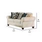 Due 72 Inch Loveseat Rolled Arms and 4 Accent Pillows Beige Chenille By Casagear Home BM311113