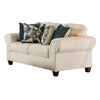 Due 72 Inch Loveseat Rolled Arms and 4 Accent Pillows Beige Chenille By Casagear Home BM311113