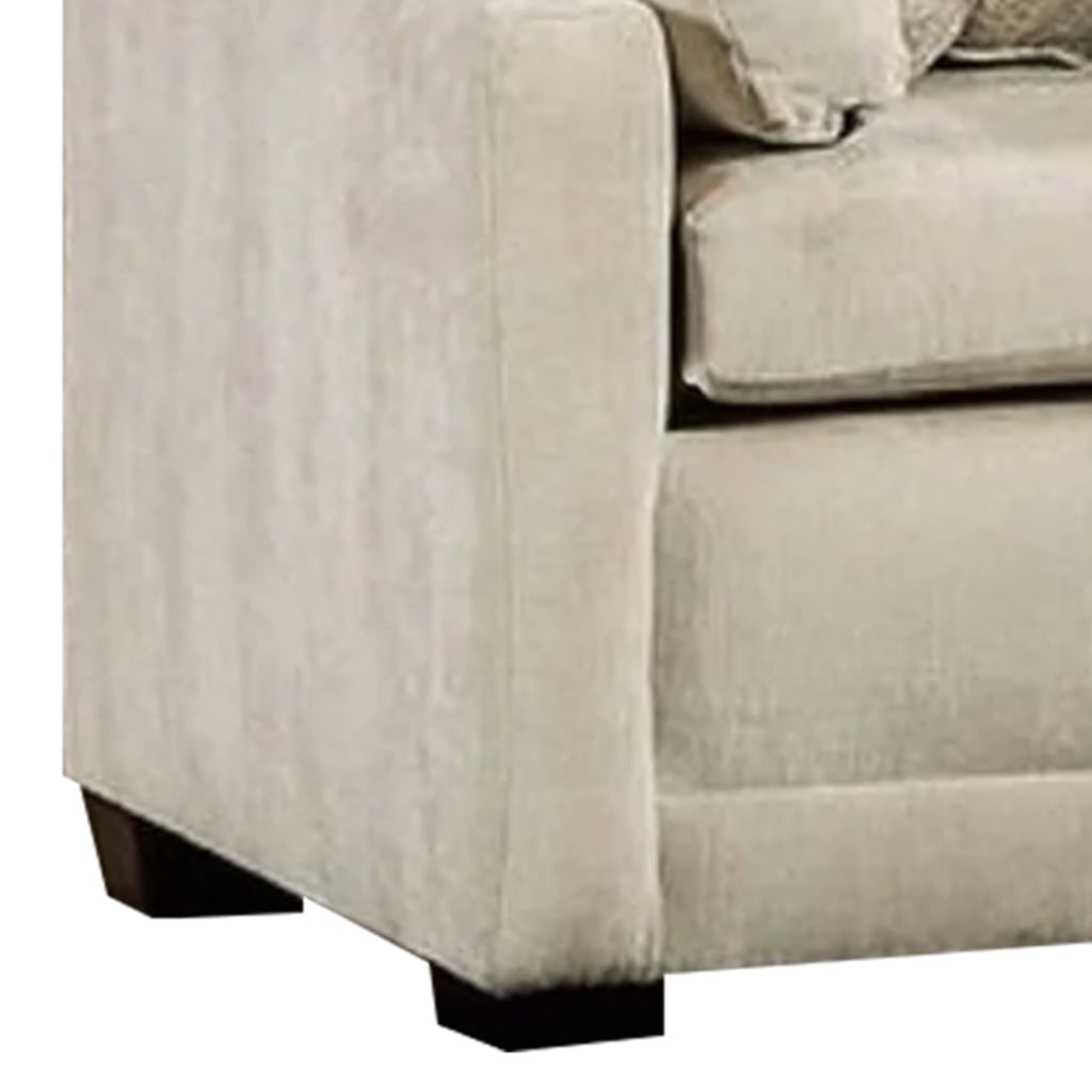 Api 87 Inch Sofa Track Arms Plush Cushioned Beige Chenille Upholstery By Casagear Home BM311118