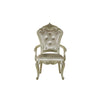 Siq 27 Inch Dining Armchair Set of 2 Upholstered Champagne Gold Silver By Casagear Home BM311123