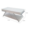 Casey 47 Inch Lift Top Coffee Table Chrome Metal Frame Glossy White Top By Casagear Home BM311126