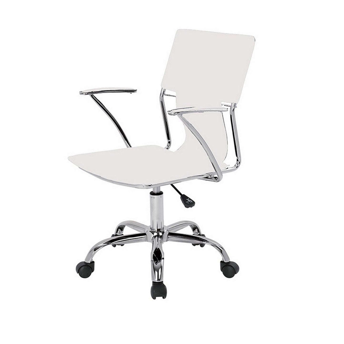 22 Inch Office Chair Adjustable Lift Ergonomic Wheels White Chrome By Casagear Home BM311129