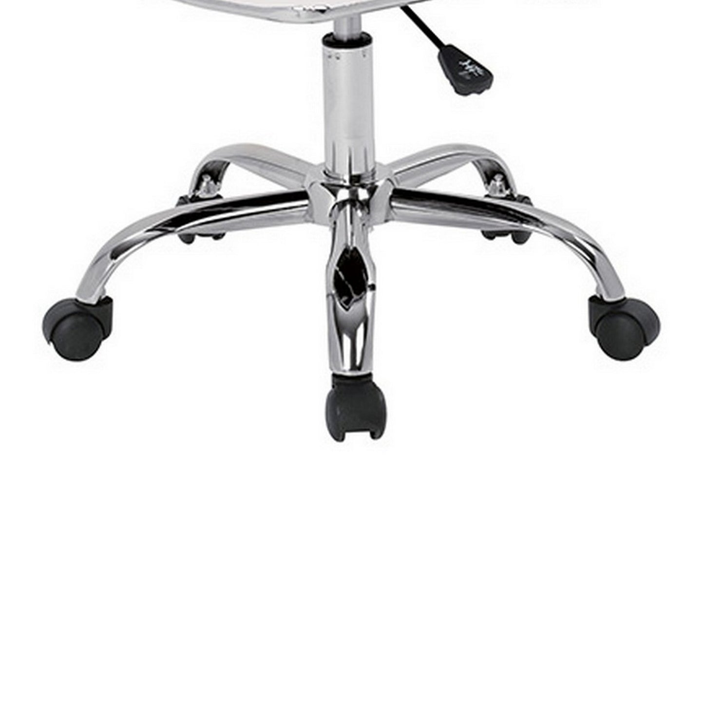 22 Inch Office Chair Adjustable Lift Ergonomic Wheels White Chrome By Casagear Home BM311129