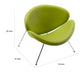 34 Inch Accent Chair Semicircle Round Shape Faux Leather Lime Green By Casagear Home BM311133