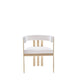 25 Inch Dining Chair Contemporary Art Style Sherpa Velvet Beige Gold By Casagear Home BM311145