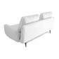 Reno Iman 89 Inch Sofa Removable Back and Seats White Fabric Upholstery By Casagear Home BM311148