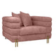 43 Inch Accent Chair Channel Tufted Metal Legs Pink Velvet Upholstery By Casagear Home BM311152