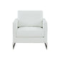 Cid Kaly 34 Inch Accent Chair Cantilever Frame White Faux Leather By Casagear Home BM311154