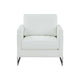 Cid Kaly 34 Inch Accent Chair Cantilever Frame White Faux Leather By Casagear Home BM311154