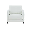 Cid Kaly 34 Inch Accent Chair Cantilever Frame White Faux Leather By Casagear Home BM311154