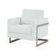 Cid Kaly 34 Inch Accent Chair Cantilever Frame White Faux Leather By Casagear Home BM311154