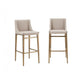 Cid Kinn 27 Inch Counter Stool Chair Set of 2, Beige Velvet Upholstery By Casagear Home