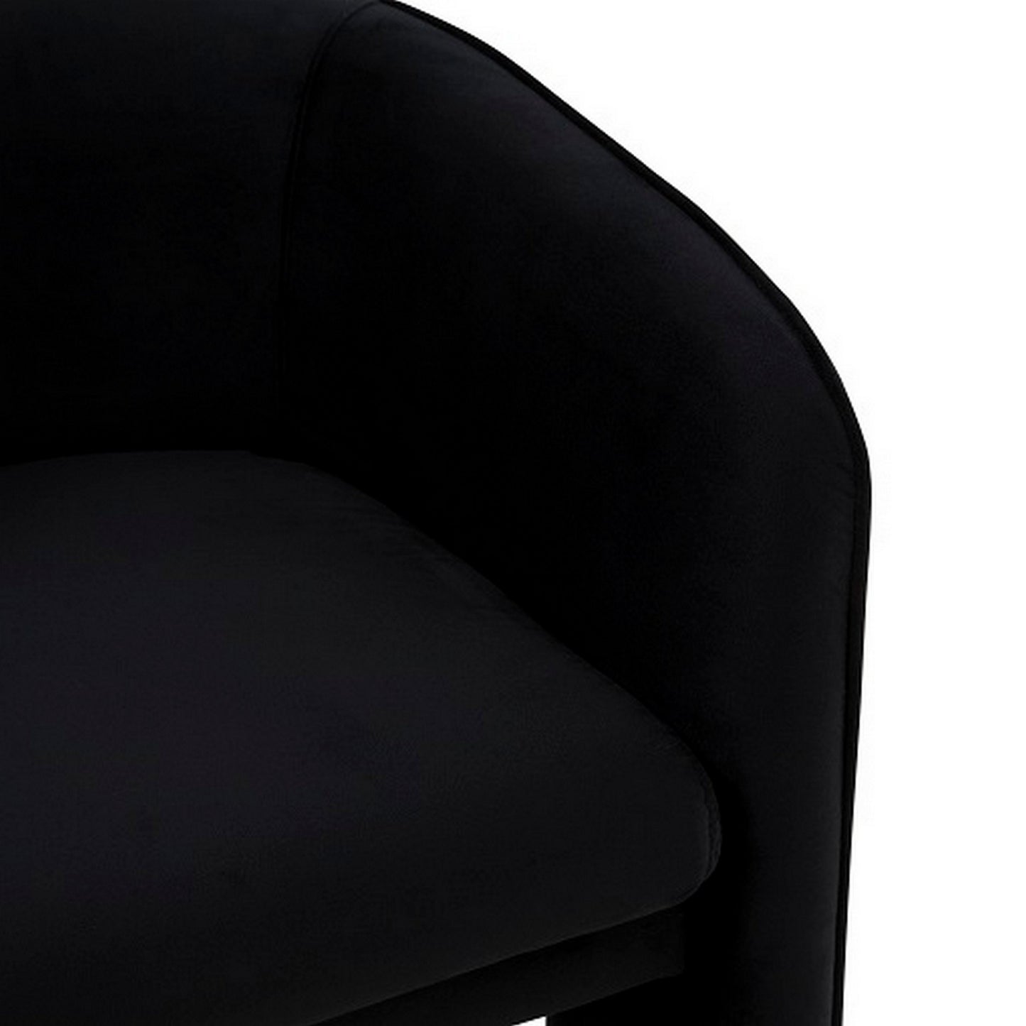 24 Inch Accent Chair Modern Style 3 Legs Black Velvet Upholstery By Casagear Home BM311161