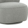 32 Inch Swivel Accent Chair Smooth Curved Shape Gray Fabric Upholstery By Casagear Home BM311164