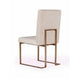 24 Inch Dining Chair Set of 2 Brass Steel Frame Beige Velvet Upholstery By Casagear Home BM311166