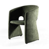 24 Inch Dining Chair Gentle Slope Cutout Back Green Velvet Upholstery By Casagear Home BM311167