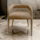 Lon 23 Inch Dining Chair, Cushioned Seat, Curved Open Back, Beige Polyester By Casagear Home