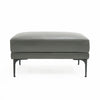 Salk 30 Inch Ottoman Rectangular Cushioned Seat Dark Gray Upholstery By Casagear Home BM311175