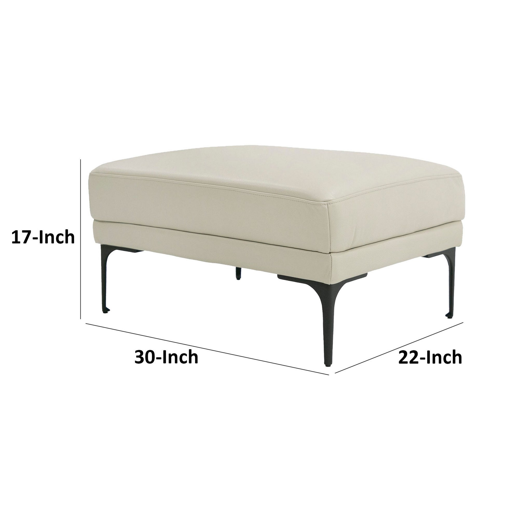 Salk 30 Inch Ottoman Rectangular Cushioned Seat Light Gray Upholstery By Casagear Home BM311176