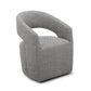 26 Inch Accent Chair Cushioned Curved Open Back Gray Fabric Upholstery By Casagear Home BM311177