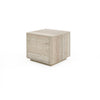 Lia 20 Inch End Table Square Travertine Stone Finish Laminated Top By Casagear Home BM311179