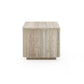 Lia 20 Inch End Table Square Travertine Stone Finish Laminated Top By Casagear Home BM311179