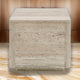 Lia 20 Inch End Table, Square Travertine Stone Finish Laminated Top By Casagear Home