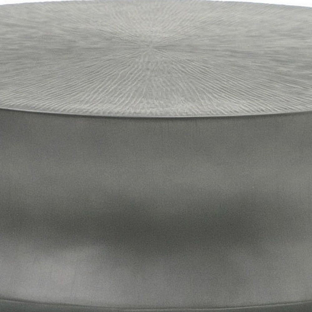 32 Inch Coffee Table Round Fibreglass Accent Tabletop Modern Gray Finish By Casagear Home BM311184