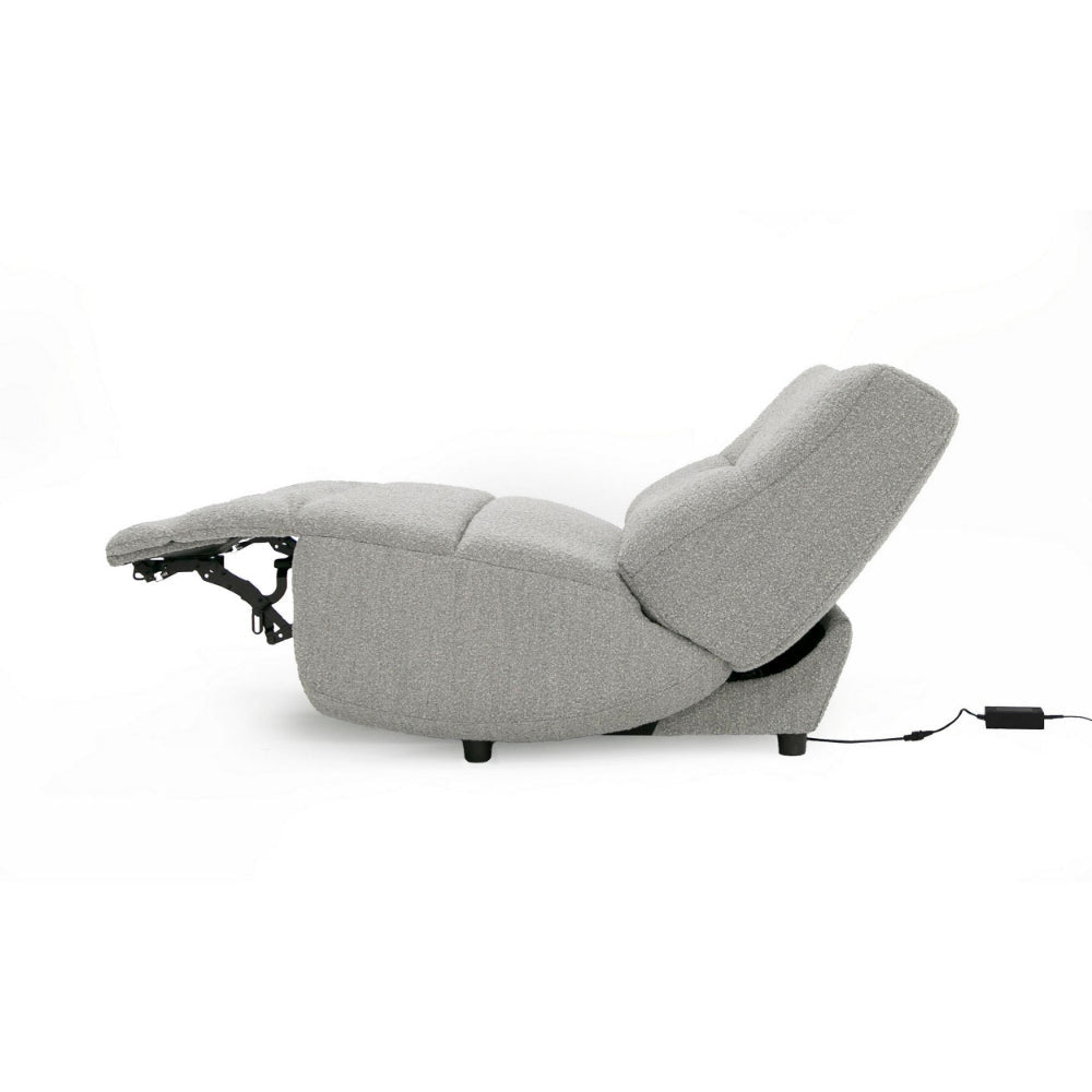 Ani 43 Inch Large Power Electric Recliner Chair Modern Gray Black Finish By Casagear Home