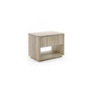 Fly 32 Inch Nightstand 1 Drawer 1 Sleek Gold Handle Travertine Gray By Casagear Home BM311190