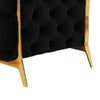 50 Inch Accent Chair Cushioned Button Tufting Black Velvet Upholstery By Casagear Home BM311194