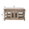 Genie 60 Inch Kitchen Island Mango Wood 3 Drawers 2 Doors Drift Sand By Casagear Home BM311207