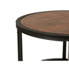 Brun Coffee Table Set of 2 Nesting Copper Top Black Iron Curved Base By Casagear Home BM311210