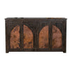 Brun 70 Inch Sideboard Console 4 Copper Doors Pine Wood Frame Deep Brown By Casagear Home BM311211