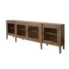 Medo 107 Inch Sideboard Console Brown Pine Wood 4 Doors Metal Handles By Casagear Home BM311220