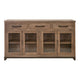 Umey 70 Inch Sideboard Console Mango Wood 3 Drawers 4 Glass Doors Brown By Casagear Home BM311224