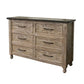 Nite 63 Inch Dresser Pine Wood 6 Drawers Turned Legs Taupe Brown By Casagear Home BM311226