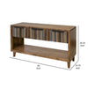 Texu 55 Inch Sofa Console Table, Pine Wood, 3 Drawers, 1 Shelf, Brown, Blue By Casagear Home