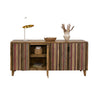 Texu 69 Inch Sideboard Console Pine 4 Doors Pedant Handles Brown Pink By Casagear Home BM311247