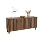 Texu 69 Inch Sideboard Console Pine 4 Doors Pedant Handles Brown Pink By Casagear Home BM311247