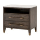 29 Inch Nightstand 2 Drawers Marble Top Gold Soild Oak Wood Brown By Casagear Home BM311360