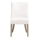 27 Inch Dining Chair Set of 2 Cushioned Linen White Brown Ash Wood By Casagear Home BM311363