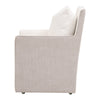 28 Inch Dining Armchair with Caster Wheels 1 Pillow Piped Details White By Casagear Home BM311364