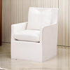 28 Inch Dining Armchair with Caster Wheels 1 Pillow Piped Details White By Casagear Home BM311364