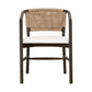 24 Inch Accent Chair Handwoven Jute Cushioned Seat White Oak Brown By Casagear Home BM311365