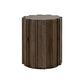 Nyl 21 Inch Accent Table Round Shape Fluted Details Plinth Base Brown By Casagear Home BM311369