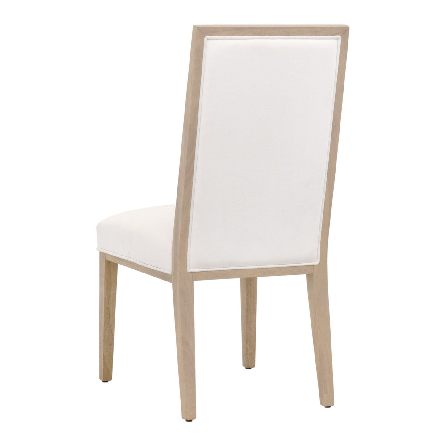 26 Inch Dining Chair Set of 2 Cushioned Seat White Upholstery Oak Brown By Casagear Home BM311370